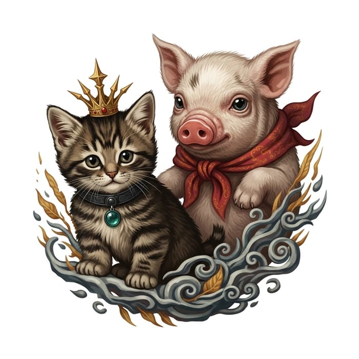 Kitten-Piglet Hybrid Mythical Creature Kitten-Piglet Hybrid Mythical Creature