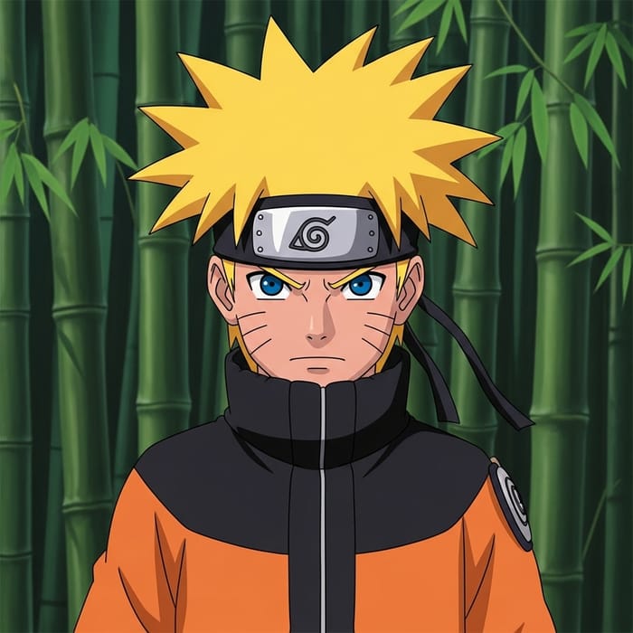 Naruto-Inspired Character in 1980s Cartoon Style