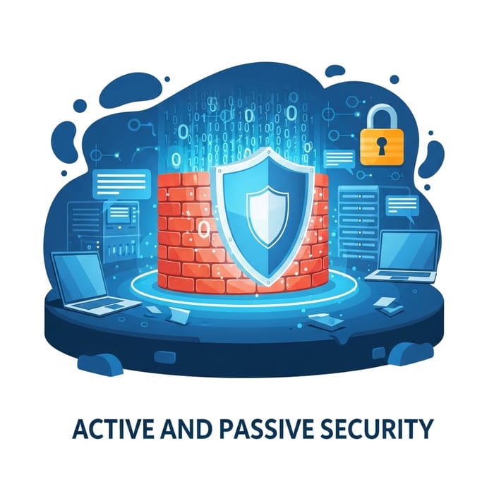 Active and Passive Security in Computer Technology - Visual Representation