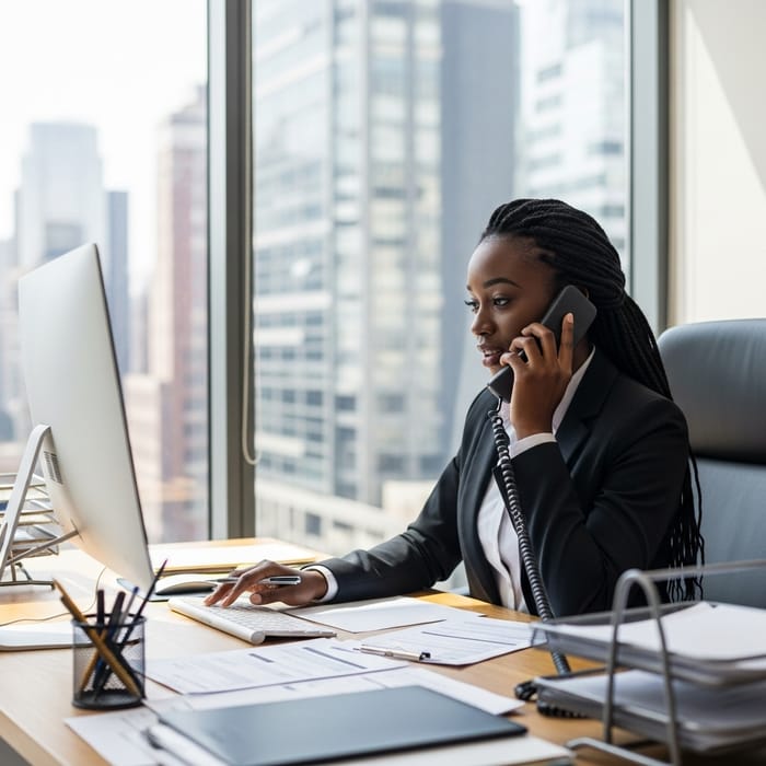 Confident Hotel Sales Manager | Professional Black Woman in Action Confident Hotel Sales Manager | Professional Black Woman in Action