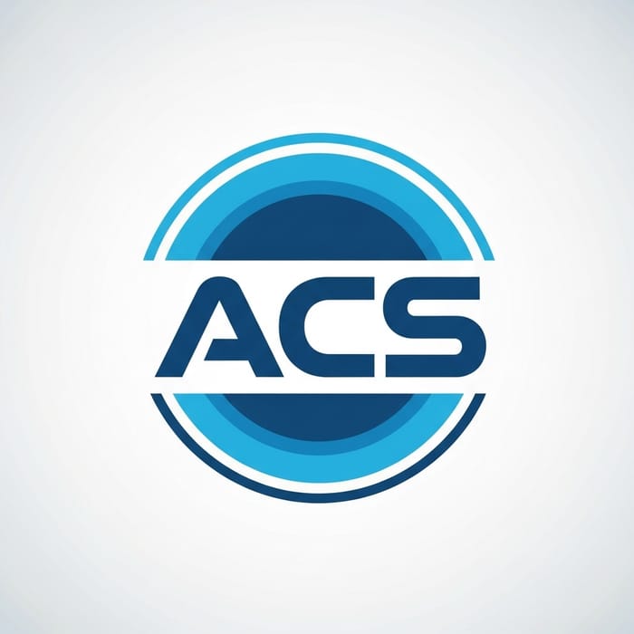 Modern Circular ACS Logo Design in Blue Modern Circular ACS Logo Design in Blue
