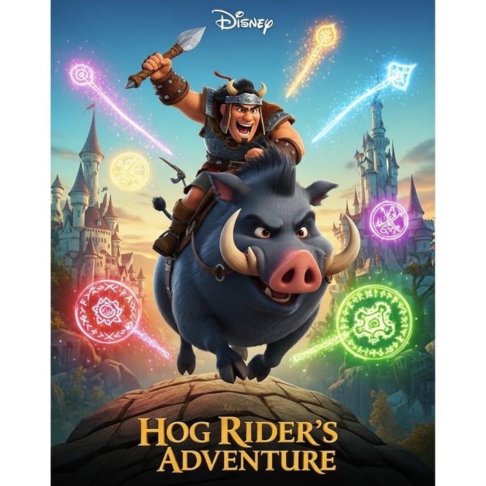 Disney Movie Poster: Hog Rider in Montapuercos Clash
