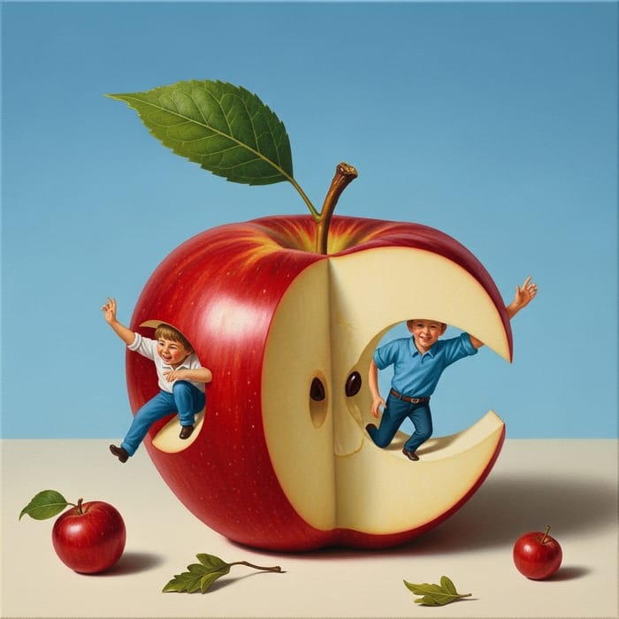Jovial Apple Oil Painting | Transformational Art Jovial Apple Oil Painting | Transformational Art