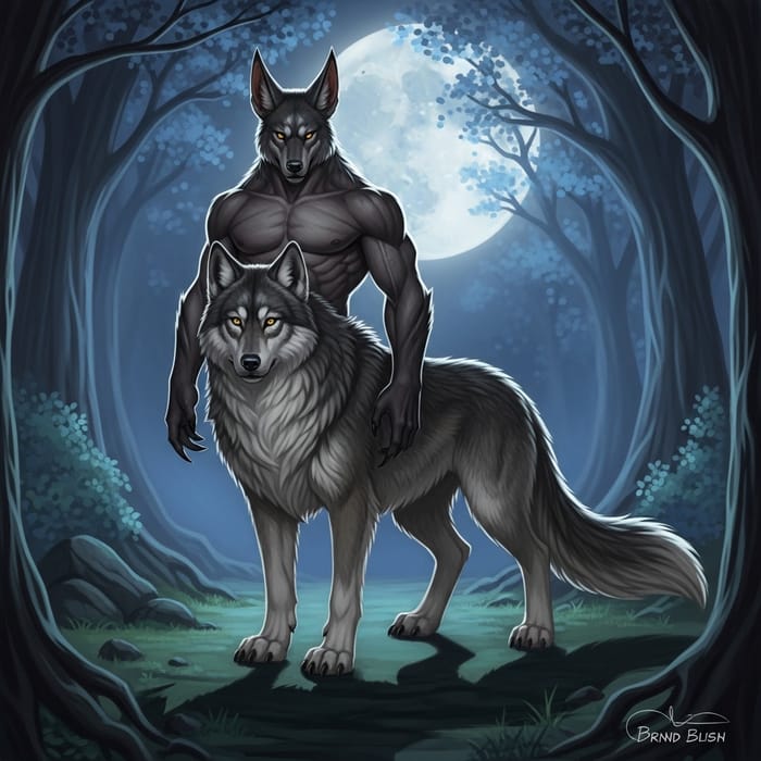Taur Wolf: Detailed Mythical Creature Illustration