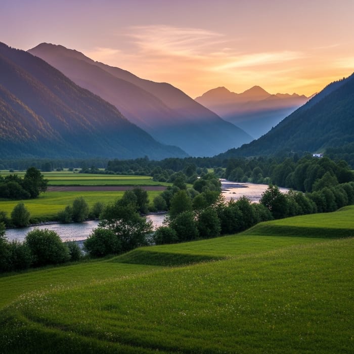Captivating Mountain Scenery with Lush Flora Captivating Mountain Scenery with Lush Flora