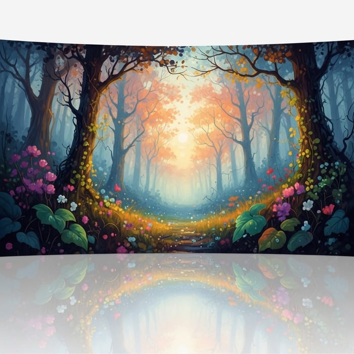 Ethereal Forest Dawn: Impressionist Nature Painting