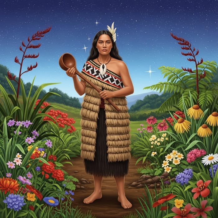 Papatūānuku: Maori Earth Mother in Vibrant Nature Setting Papatūānuku: Maori Earth Mother in Vibrant Nature Setting