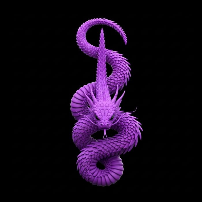 Detailed 3D Asian Dragon Viper Illustration for Shirt or Tattoo Design Detailed 3D Asian Dragon Viper Illustration for Shirt or Tattoo Design
