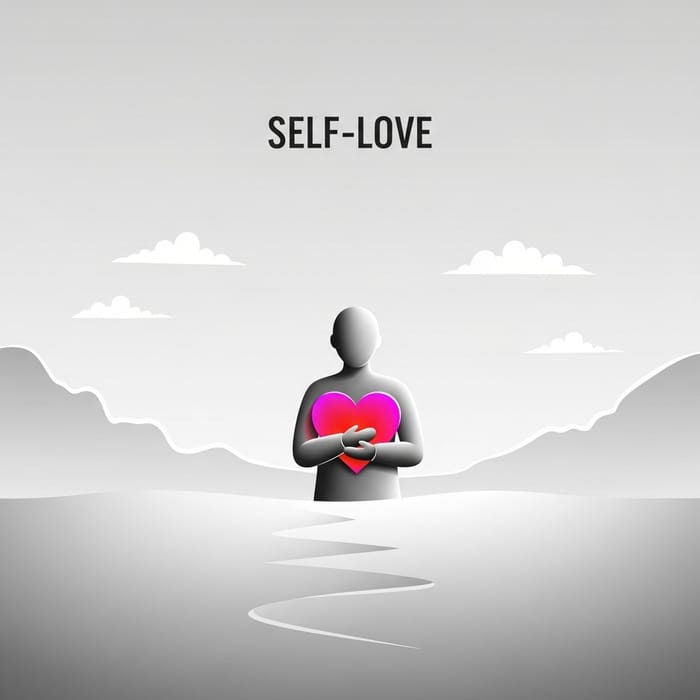 Self-Love Figure in Peaceful Minimalist Setting Self-Love Figure in Peaceful Minimalist Setting