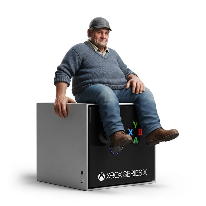 XBOX Series X - Fat Fisherman Seated with Humor