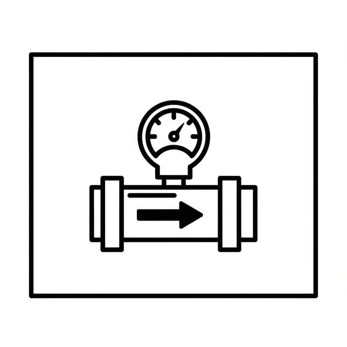 Industrial Pipe Flow Measurement Instrument Icon Industrial Pipe Flow Measurement Instrument Icon