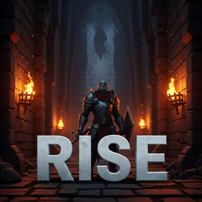Rise - 2D Avatar in Dungeon with Fiery Background Rise - 2D Avatar in Dungeon with Fiery Background