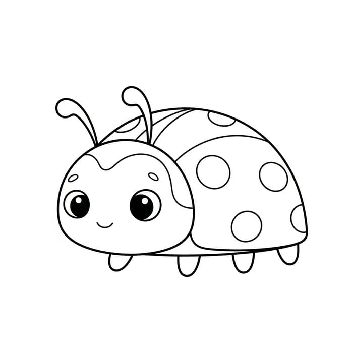 Simple & Friendly Ladybug Coloring Page for Toddlers Simple & Friendly Ladybug Coloring Page for Toddlers