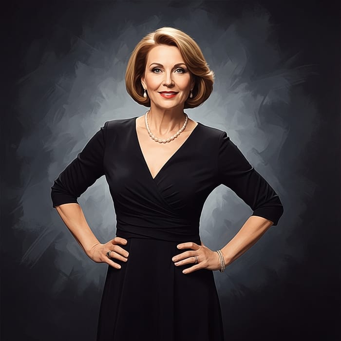Seductive Black Dress Portrait in Vibrant Colors