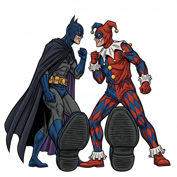 Batman vs. Harley Quinn: Intense Comic Confrontation