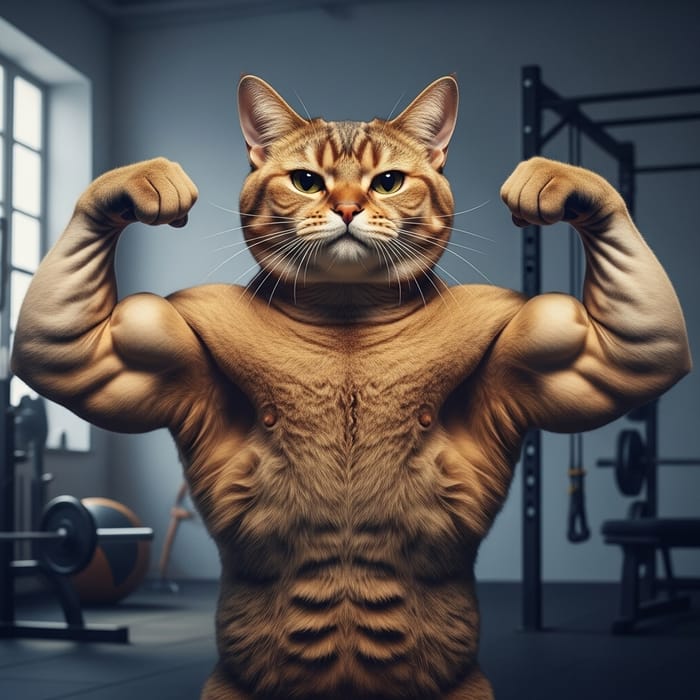Muscular Cat - Fitness Enthusiast