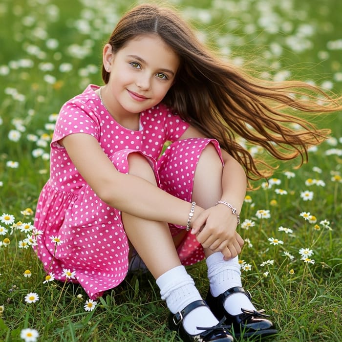 Adorable 7-Year-Old Girl with Golden Eyes and Long Hazel Brown Hair Adorable 7-Year-Old Girl with Golden Eyes and Long Hazel Brown Hair