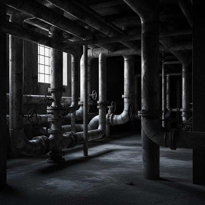 Piper perdí: Industrial Pipes Network & Eerie Ambiance