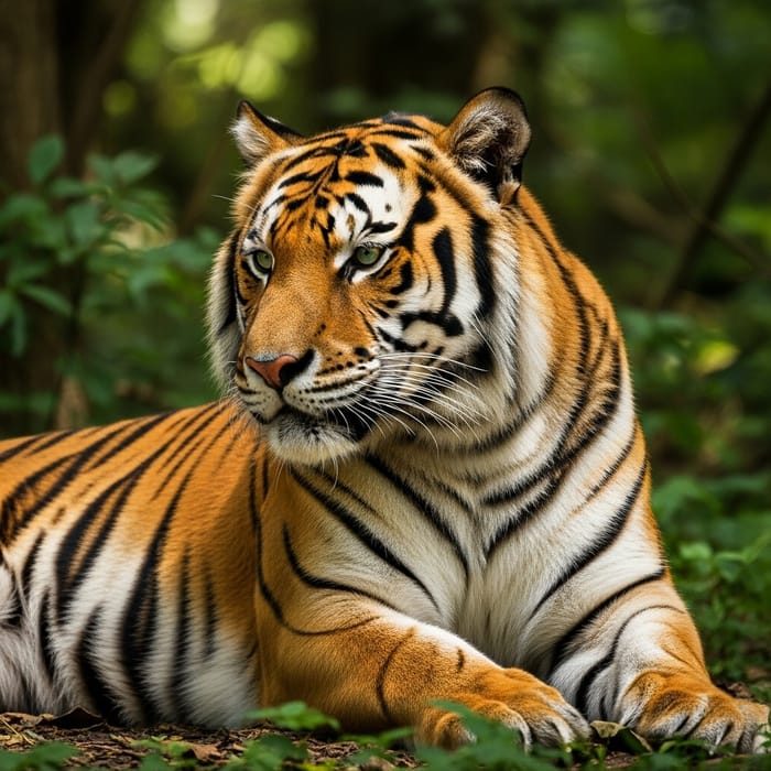 Majestic Tiger in Enchanting Forest Majestic Tiger in Enchanting Forest