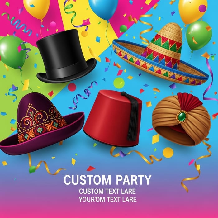 Festive Hat Party Background Design