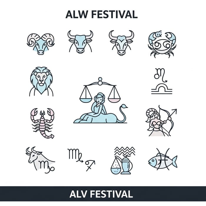 Zodiac Signs Festival Icon - Futuristic Design Zodiac Signs Festival Icon - Futuristic Design