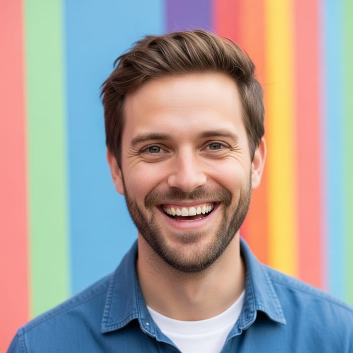 Joyful Man: Expressing Happiness Joyful Man: Expressing Happiness