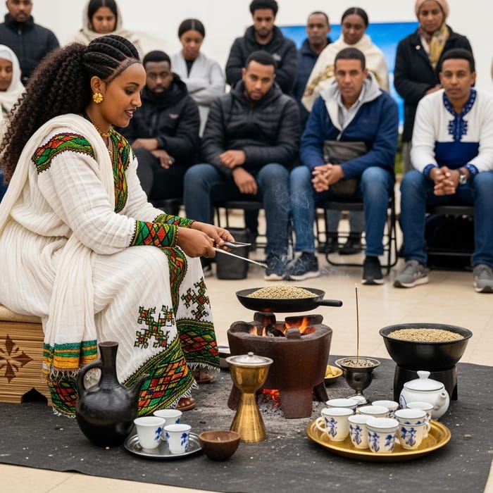Habesha Coffee Ceremony - Ethiopian Cultural Heritage Display Habesha Coffee Ceremony - Ethiopian Cultural Heritage Display