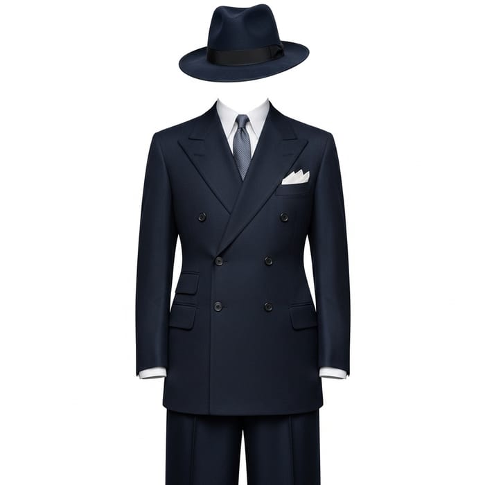 Detailed Illustration of 1930s Gentleman's Suit - Capturing Elegant Style