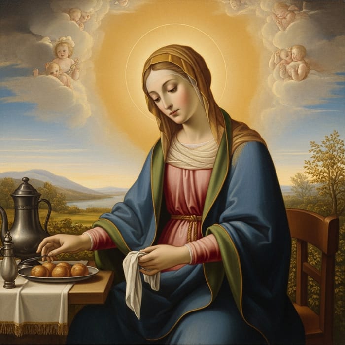 Blessed Virgin Mary: Heavenly Serenity in Religious Art