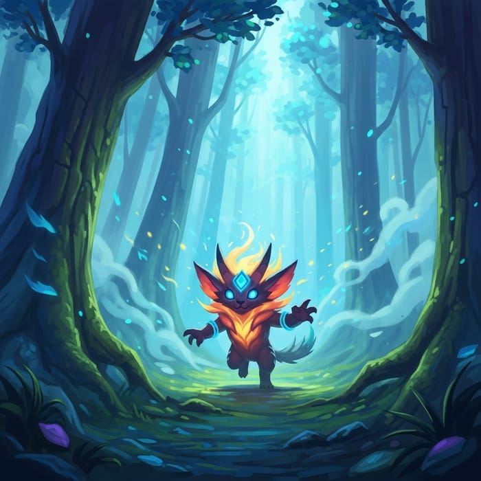 Mystical Forest Creature: Enigmatic Fantasy Emergence