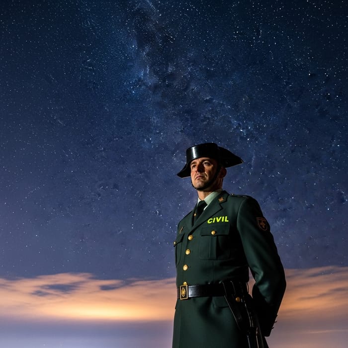 Spanish Civil Guard Officer in Starry Sky Spanish Civil Guard Officer in Starry Sky