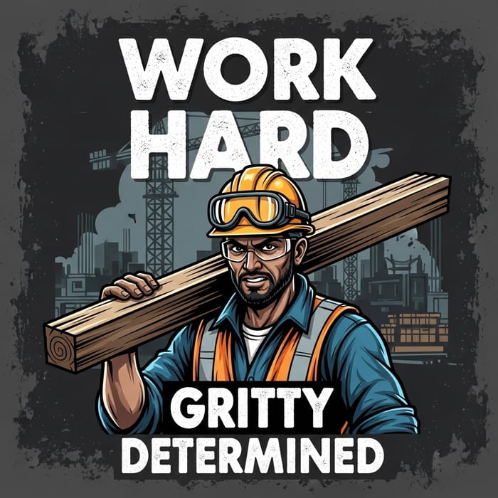 Inspiring Work Hard Gritty Determined Poster
