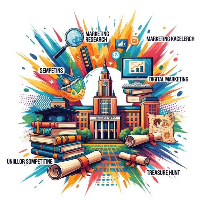Vibrant University Collage: Celebrating Academic Excellence