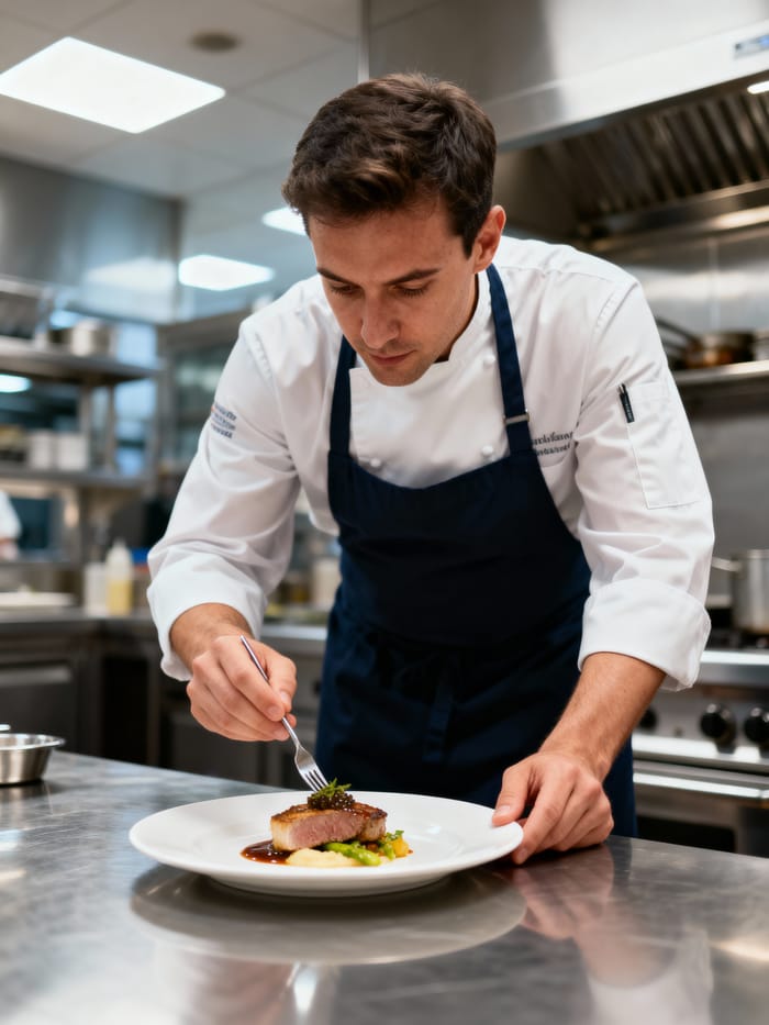 Professional Chef Portrait in a Commercial Kitchen Professional Chef Portrait in a Commercial Kitchen