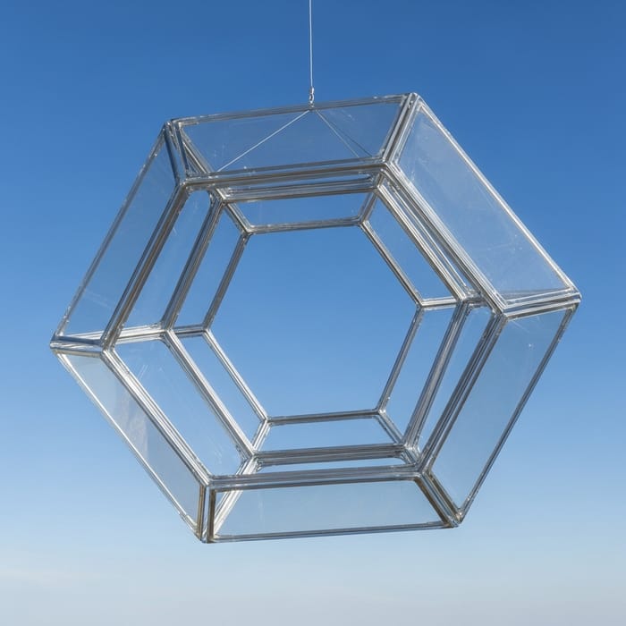Crystal Clear Glass Icosahedron: Symmetry and Reflections Crystal Clear Glass Icosahedron: Symmetry and Reflections