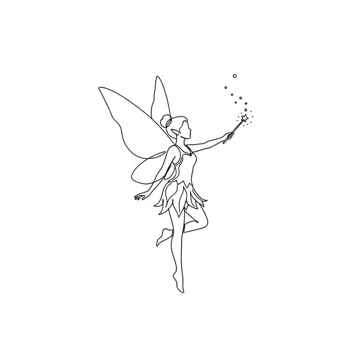 Elegant Minimalist Fairy Spellcasting Art Elegant Minimalist Fairy Spellcasting Art