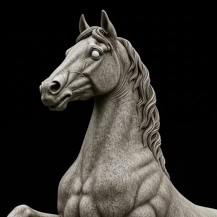 Decomposing Gray Horse Statue with Unique Features Decomposing Gray Horse Statue with Unique Features