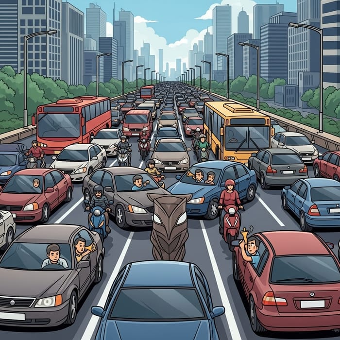 Traffic Bottleneck - Chaos and Frustration in the City | AI