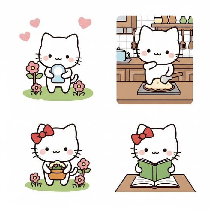 Hello Kitty - The Cute White Cartoon Cat