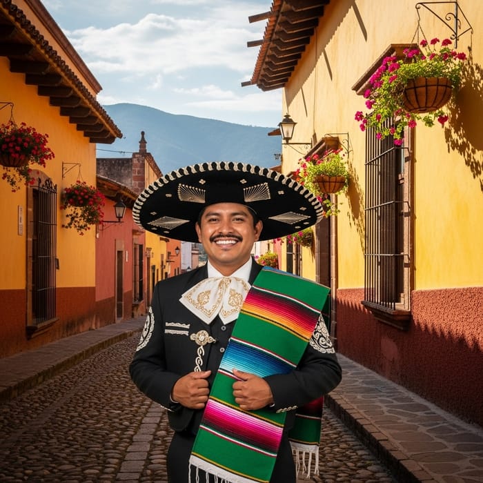 Authentic Mexican Man in Vibrant Attire Authentic Mexican Man in Vibrant Attire