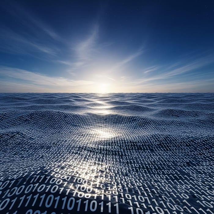 Data Sea in Binary Code | Flow of 0s & 1s Data Sea in Binary Code | Flow of 0s & 1s