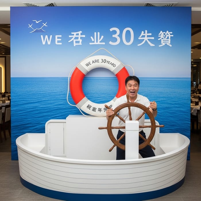 Elaborate Nautical Themed Restaurant Photo Zone | 30-Year Celebration Elaborate Nautical Themed Restaurant Photo Zone | 30-Year Celebration