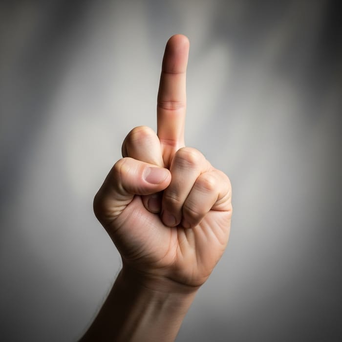 Defiant Middle Finger Gesture Image