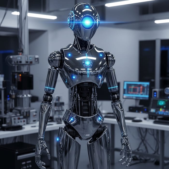 Futuristic Robot Image | Generate a Sleek Chrome Robot