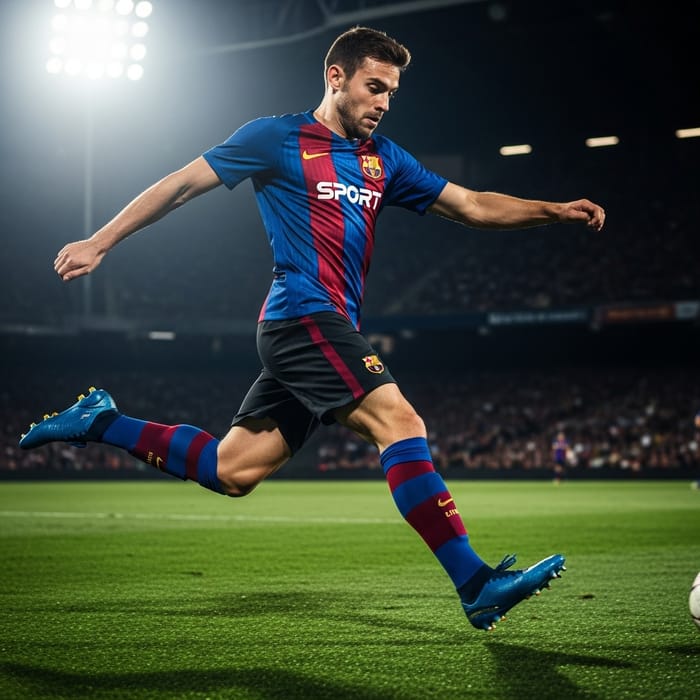 Fit Caucasian Male Football Player in Blue & Maroon Kit Heading, Speed, Shooting Demo Fit Caucasian Male Football Player in Blue & Maroon Kit Heading, Speed, Shooting Demo