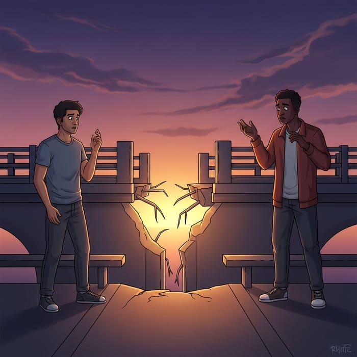 Friendship and Betrayal: Symbolic Illustration