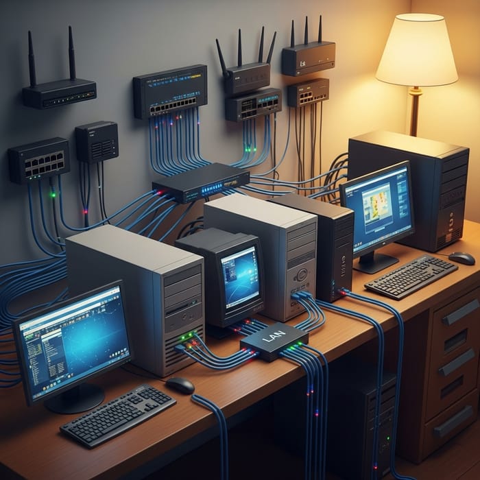Explore Our Intricate LAN Network Setup