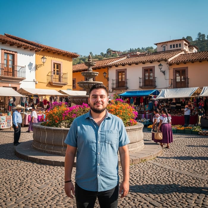 24-Year-Old Hispanic Man with Short Beard in Mexican Village 24-Year-Old Hispanic Man with Short Beard in Mexican Village