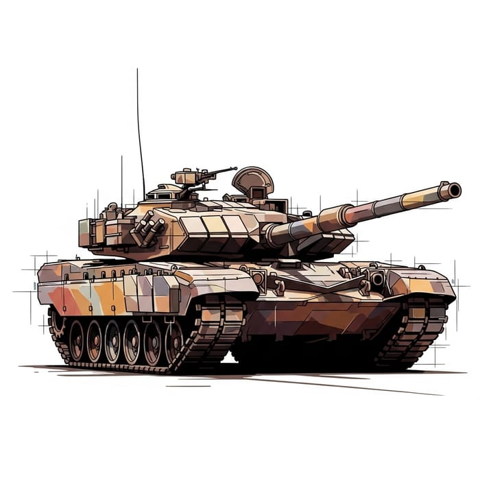 Abstract Military Tank Art | Unique Geometric Abstraction