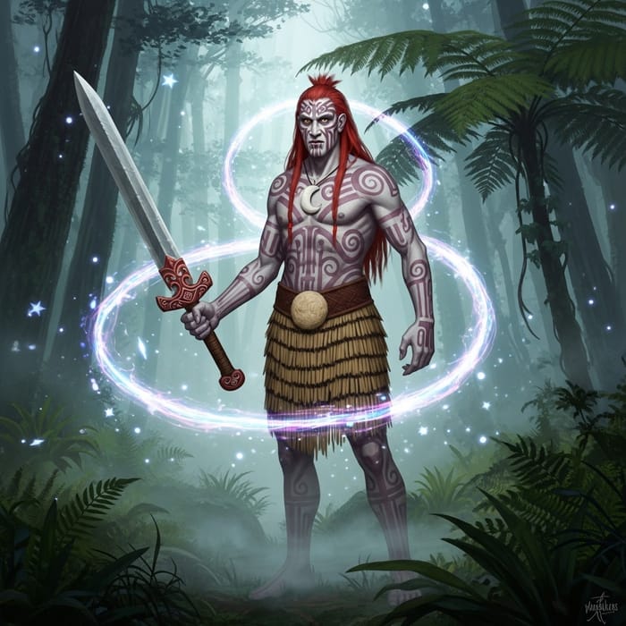 Mythic Patupaierehi: Enchanting Maori Vampire Elves in Fern Forest Mythic Patupaierehi: Enchanting Maori Vampire Elves in Fern Forest